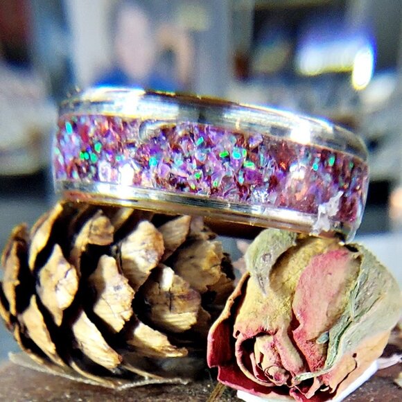 "Twilight" Ring with Red Opal & Red Garnet - Picture 5 of 7